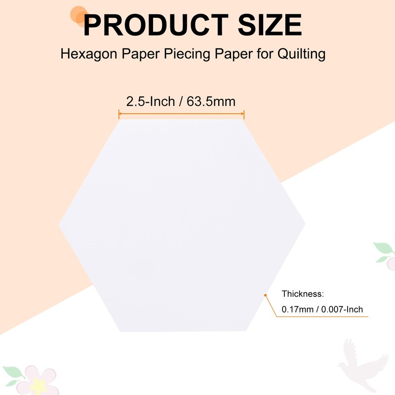 sourcing map 300 Count Hexagon Paper Piecing for Quilting, 2.5-Inch