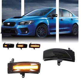 GSOWO 2 PCS Sequential Dynamic LED Side Mirror Turn Signal Lights for Subaru WRX STI Outback Legacy Impreza Forester Crosstrek XV, Subaru Accessories Clear Lens Turn Signal Indicator Lamp Replacement