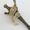 tanxuan Crystal Feather Brooch Pin for Women Men Rhinestones Lapel