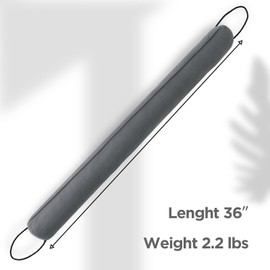 Sunolga 2 Packs 36 Inches 2.2LB Weighted Door Draft Stopper Filled with Glass Beads & Cotton, Removable Machine Washable Sound Proof Under Door Draft Blocker with Anti-Abrasion Bottom for Door, Gray