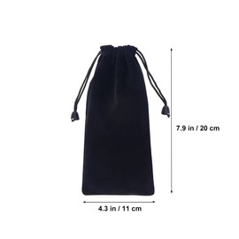 DEARMAMY Pack of 2 Velvet Drawstring Bags, Black Velvet Jewellery Bag, Velvet Fabric Jewellery Bag, Velvet Bag with Drawstring for Wedding Parties