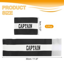 sourcing map Soccer Captain Armband, Captain Arm Bands for Soccer Elastic Captain C Arm Band Sports Captain Armbands for Football Team Training Youth & Adult Black, Pack of 5