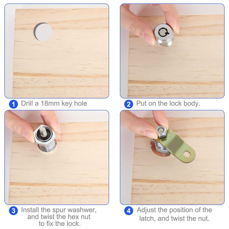 AConnet 12 Pack Cam Locks Keyed Alike with 6 Keys,