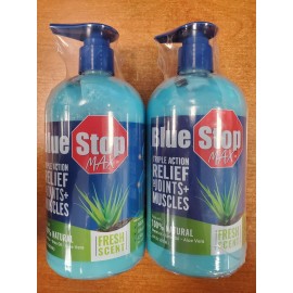 Blue Stop Max 2 Pk: Blue Stop Max Triple Action Gel for Joints/Muscles 16oz BB: 5/26 (3353) D2