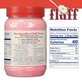 Fluff Marshmallow Spread, Delicious Strawberry Flavor, 7.5oz (Pack of 1)