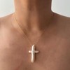 ALRNBY Pearl Cross Necklace for Women Gifts for Christmas Natural