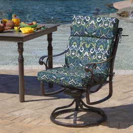 Arden Selections Sapphire Aurora Damask Dining Chair Cushion - 44 in L x 21 in W x 4.5 in H