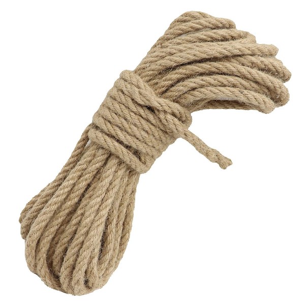 KuTi Kai Natural Hemp Cord Ropes and Strong Jute Rope Sash,Multi Purpose Utility Sisal Twine Rope (6mm-10M(32ft))