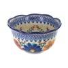 Blue Rose Polish Pottery Autumn Burst Small Deep Scallop Bowl