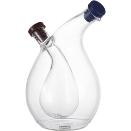 KOMUNJ Oil and Vinegar Dispenser, 2 in 1 Oil and Vinegar Holder/Bottle, A Beautiful Addition to Any Kitchen and Tableware