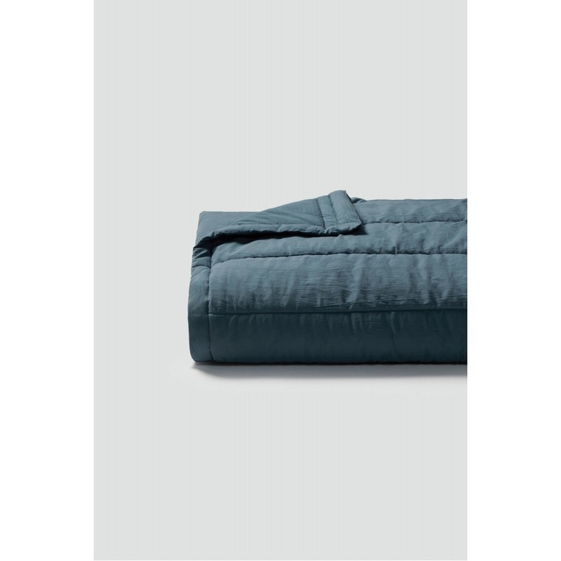 jaju [JAJU] Cotton Washed Pigment Quilted Blanket_SS_Teal Blue