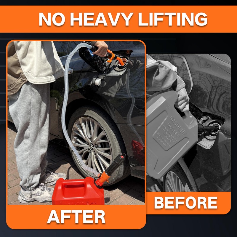Portable Battery Powered Gas Transfer Pump, Battery Operated Liquid Water/Fuel