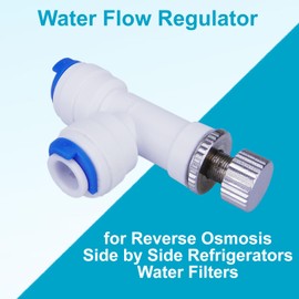 smardy Manual Flow Restrictor Regulator L Shape for 1/4 Inch (6.35 mm) Hose Water Flow Adjustment Valve for Reverse Osmosis Water Filter Fridge Side by Side