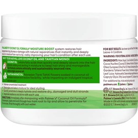 Palmer's Coconut Oil Formula Moisture Boost, Mascarilla Capilar Reparadora. Apto para todo tipo de cabello, 340g | Mascarilla