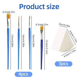 CWPFVQA 3 Makeup Sponges, 4 Painting Brushes, Triangle Face Painting Sponge, Makeup Sponge Tassel, Face Painting Brush, Body Painting Brush Set, Art Painting Set