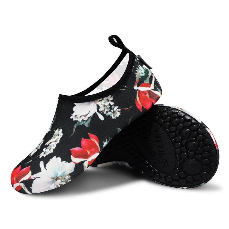 VIFUUR Water Sports Unisex Shoes Black Flower - 7.5-8.5 W