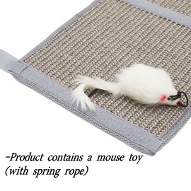 Sisal Table Leg Cat Scratching Post Scratching Mat Protector for Furniture Legs Scratching Pad Protector with Wrap Straps 63 cm x 25 cm + 1 Sisal Ball (Grey)