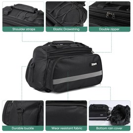 ROGTYO Bike Pannier Bag 27L Bike Storage Bag Pannier Durable Bike Saddle Bike Bags with Rain Cover for Riding,Multi-Function Bicycle Rear Seat Trunk Panniers Pouch Cycling Accessori