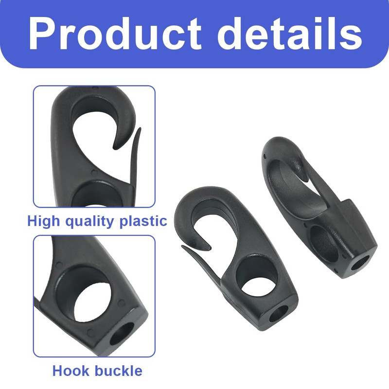 NOPKESV Pack of 10 nylon flagpole clips, carabiner hooks, flag