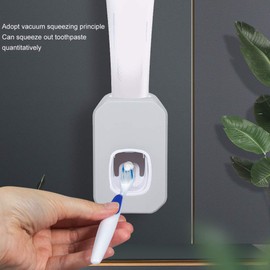 MAGT Automatic Toothpaste Dispenser, Punch Free Wall Mounted Automatic Toothpaste Squeezer Toothpaste Dispenser for Family Wash Bath