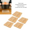 5 Pcs Bamboo Hot Pad Table Mat Bamboo Trivet Pot
