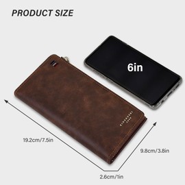 Energather Mens Wallet, PU Leather Credit Card Holder Minimalist Wallet for Men and Boys, Large-Capacity Men's Wallets Mens Slim Wallet for Bank Cards, ID Cards, Cash, Receipts (Black)