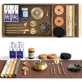 GAIORD 29 Pcs Brass Powder Incense Burner Kit, Incense Making Kit, Powder with Stick Holder(Stick/Cone/Coil Incense) Ash Catcher Tray As Gift for Yoga and Meditation