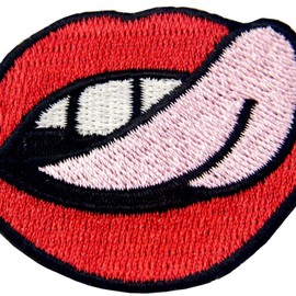 Lady's Hot Lips Sexy Mouth Embroidered Badge Iron On Sew On Patch