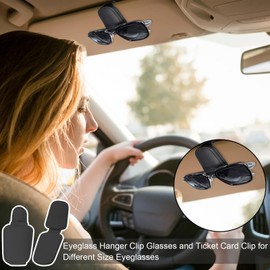 NICKLIN Brillenhalter für Auto Sonnenblende,Sonnenbrillenhalter Auto Brillenhalter,Brillenclip Sonnenblende Leder Sonnenbrillen Halterung für Universelles Auto Visier (1, Schwarz)
