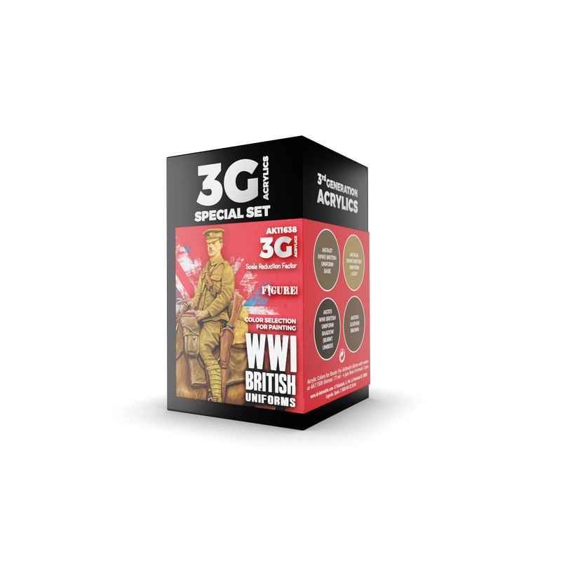 AK Interactive 3G WWI British Uniforms - Plastic Modelling Paints