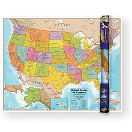 Waypoint Geographic USA Map Wall Chart with Interactive App, Fun Learning Resources for Students, Great Gift Idea, Laminated Wall Map Poster, Multicolor, 40.5” W x 32” L