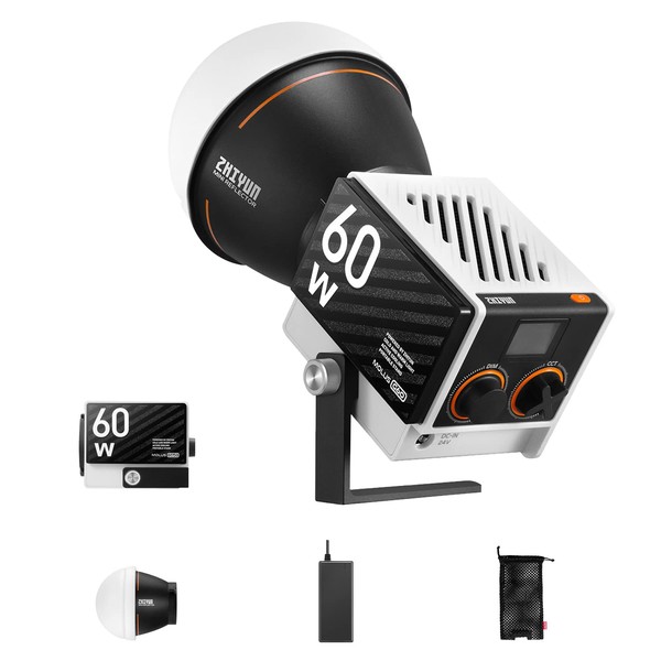 ZHIYUN Molus G60, Bi-Color Video Light, 300g Portable 60W COB