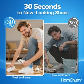 HomChum Shoe Cleaner, Sneaker Cleaner, Shoe Cleaning Kit for Sneaker, Tennis Shoes, Gifts for Teen Boys, Water-Free Foam 6.76fl oz