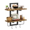 Creso hom Floating Shelves with Hooks, Wood Wall Shelves for