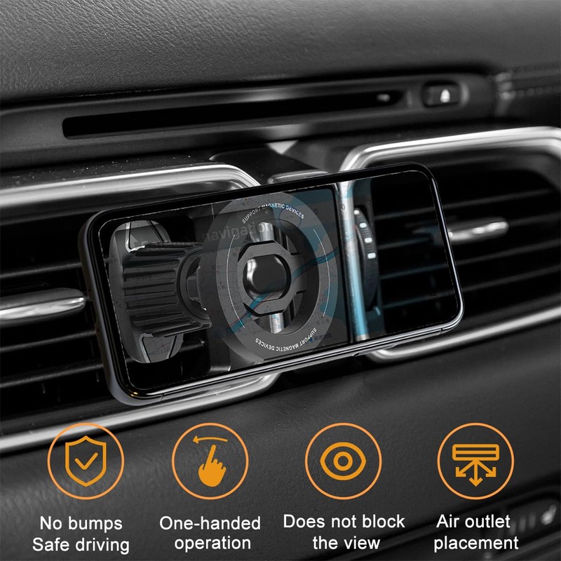 FALVFUN Car Phone Holder, Magnetic 360° Rotation Adjustable Vehicle Phone