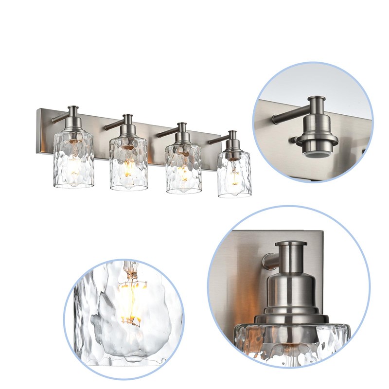 BONLICHT Modern Bathroom Light Fixtures in Brushed Nickel Finish, 2