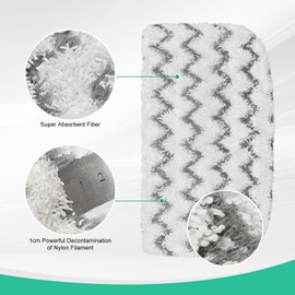 GFRED 8 Pack Microfiber Steam Mop Replacement Pads for Shark Steam Mop S1000, S1000A, S1000C, S1000WM, S1001C Dirt Grip Steam Mop Pads, Washable & Reusable Microfiber Mop Pads for All Floor Clean