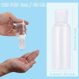 APACALI 100 PCS Plastic Bottles 2oz Travel Bottles for Toiletries, Clear Refillable Empty Travel Size Containers 60ml Bottles with Caps, Small Cosmetic Containers for Liquid, Lotions, Cream, Toner