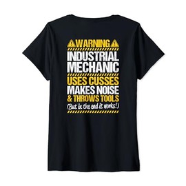 Millwright Throws Tools Industrial Mechanic V-Neck T-Shirt