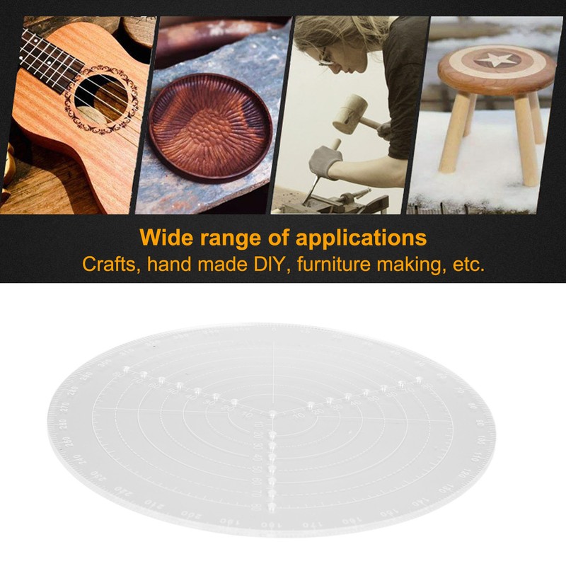 Round Center Finder with Clear Scales Acrylic DlY Woodworking Compass
