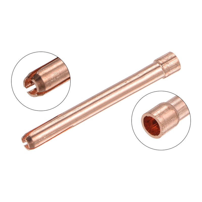 sourcing map 10pcs TIG Collet 3.2x50mm Stubby Collet Tungsten Electrode