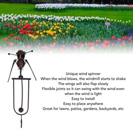 Balancing Bird Garden Rocker, Wind Spinners for Rocking Owl Statue, Stake Rocker Metal Owl, Garden Owl Sculpture, Flying Owl, Owl Garden Statue Weather Vanes for Yard