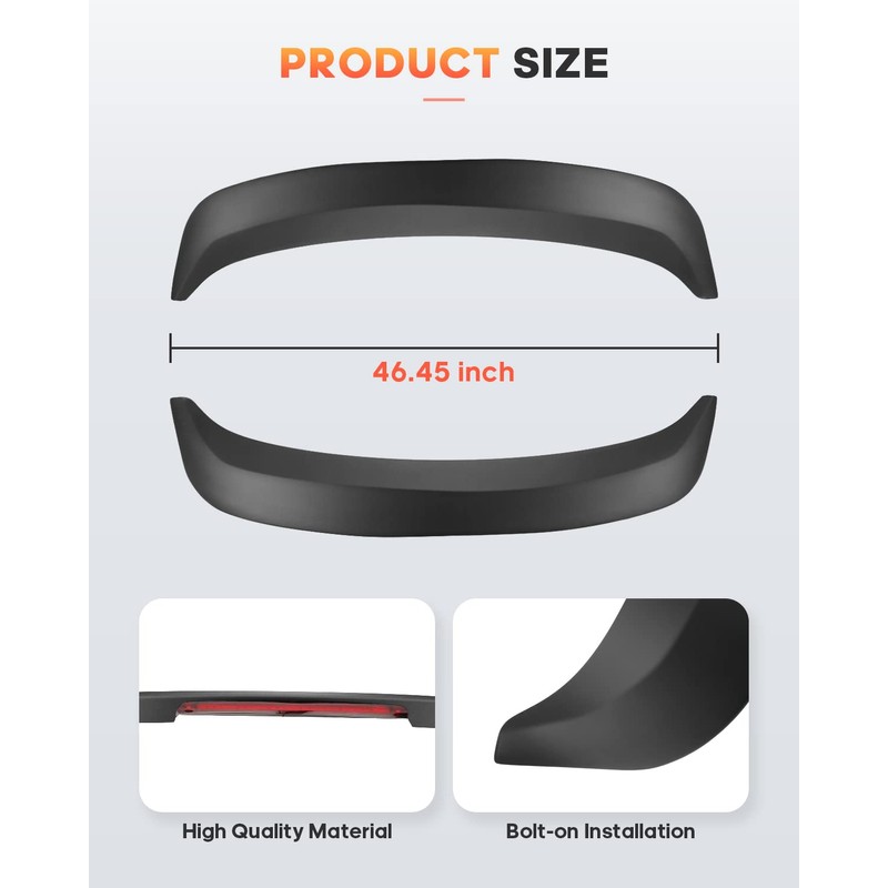 FINDAUTO ABS Rear Trunk Spoiler Wing with 3rd Brake Light