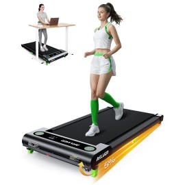 Akluer  Portable 2-in-1 Electric Walking Pad 330LBS Capacity Incline Desk LED Screen Treadmill for Home Officecolor: Black