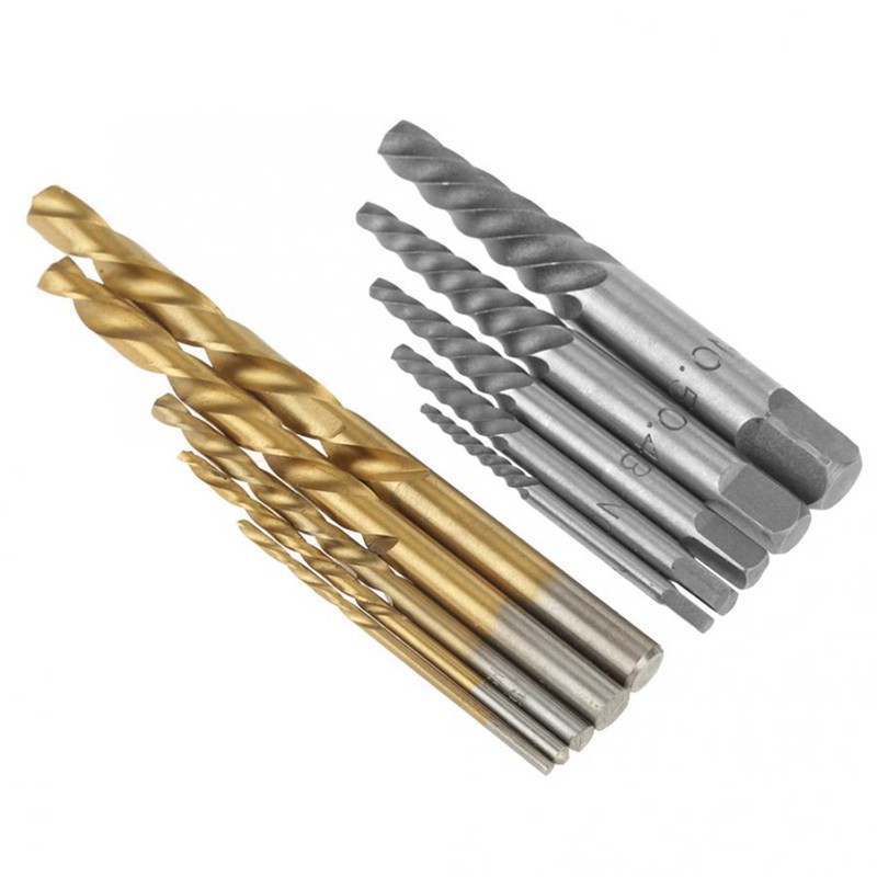10Pcs Screw Extractor and Left Hand Cobalt Drill Bits Set