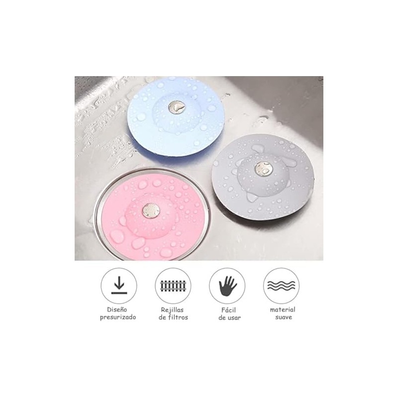 5PC Tapones de Drenaje de Silicona 2 en 1