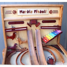 Woodworking plan for a marble pinball game in wood