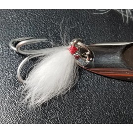 Acme Tackle 10 DRESSED BUCKTAIL "TEASER" LOOP WIRES-WHITE OR YELLOW (ACME TACKLE OEM PARTS) - YELLOW - 10 PK