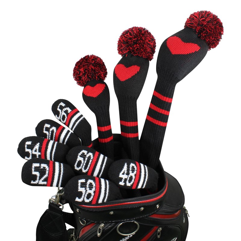 Knitted Wedge Golf Iron Headcovers 7 PCS Club Protector 48,50,52,54,56,58,60