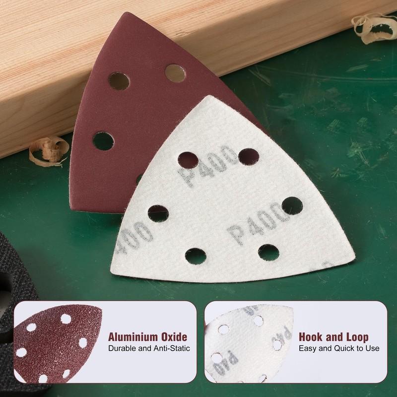 MIDO Professional Abrasive Triangle Sanding Pads 50 Pcs 93 mm